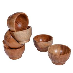 Bol rond en bois personnalisé, bol à nourriture en bois naturel pour salades, fruits, collations, desserts, petit-déjeuner, repas et décoration de table - Product Image 2