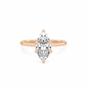 Marquise Cut Lab Grown Diamond Engagement <b>Ring</b> Solitaire Gold <b>Ring</b> Minimalist Bridal <b>Ring</b> Women Fine Jewelry - Product Image 2