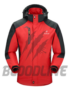 Veste Softshell Coupe-Vent à Manches Longues pour Hommes BLOODLINE Bleu Noir Vêtements de Sport d'Extérieur Hiver - Product Image 4