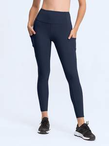 Legging de sport taille haute pour femme, effet gainant, avec poches intérieures, contrôle du ventre, brillant, style disco, pour yoga et sport - Product Image 4