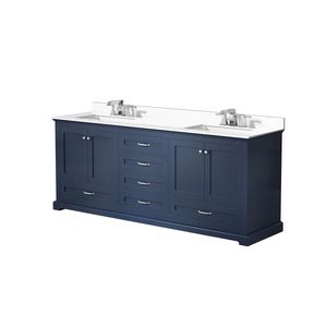 Blu navy 80 pollici. L X 22 Pollici Mobile Bagno Doppio con Top in Marmo Coltivato e Set Rubinetteria per Bagni Piccoli - Product Image 4
