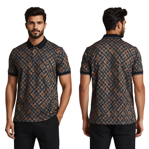 Chemises en coton uni pour hommes avec impression numérique, service OEM, qualité supérieure, couleur et logo personnalisés, tissu jersey - Product Image 3