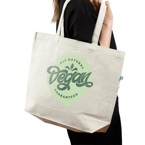 Bolsa de Mano de Algodón Reciclado con Impresión Personalizada |   Bolsa de Compras Reutilizable con Logotipo Personalizado |   Bolsa de Regalo Promocional Ecológica - Product Image 4