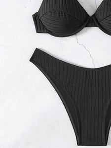 High Waist Ice Silk Traceless Invisible Bikini Women Seamless Panty Wholesale Swimwear Sequined Feathers Custom Logo - Product Image 5