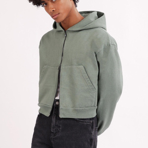 High Quality Oversized Full Zip Hoodie Manufacturer Custom Men Women Washed Hooded Sweatshirt Streetwear Apparel - Product Image 3