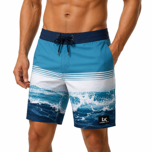 High Quality Men's Quick Dry Beach Board <b>Shorts</b> Ocean Wave Print Surf Swim Trunks Lightweight Summer Swimwear Casual Wear <b>Shorts</b> - Product Image 2
