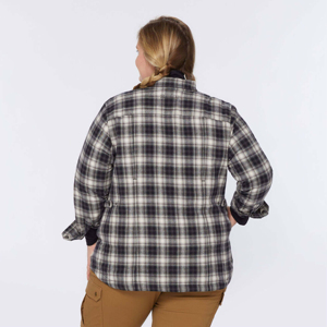 Chemise en flanelle 100 % coton pour femme, coupe classique, boutonnée, manches larges, écologique, idéale pour les aventures décontractées au quotidien et en plein air - Product Image 3