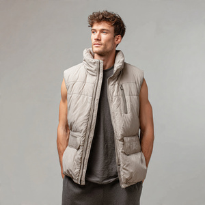 Chaleco acolchado con cremallera para hombre, cuello alto, sin mangas, chaleco acolchado para hombre, ropa de abrigo cálida para invierno, chaleco acolchado para hombre - Product Image 4