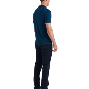 Polo tricoté bleu marine à manches courtes pour homme 2026 – Couleur unie, respirant, coupe classique, col chemise - Product Image 4