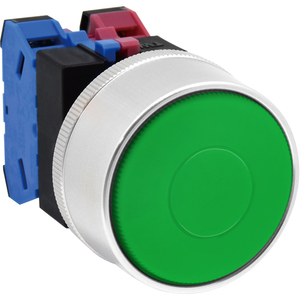 Interrupteur à bouton-poussoir momentané IDEC 22 mm, grand modèle, protection intégrale, vert ABGW410G - Product Image 1