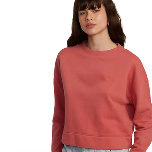 Sudadera OEM personalizada para mujer, cuello redondo, algodón/fibra de bambú, lavado ácido, teñido anudado, bordado, cristal, jersey corto, estilo urbano, otoño - Product Image 5