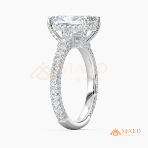 925 Sterling <b>Silver</b> Emerald Cut Moissanite Engagement <b>Ring</b> Hidden Halo Bridal Jewelry Gift Women USA Trend - Product Image 6