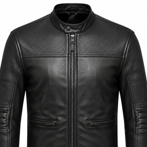 Chaqueta de Motociclista para Hombre, de Cuero Genuino Premium, Impermeable, Estilo Vintage, con Cierre Frontal, para Invierno, Personalizable, OEM, ODM, Venta al Por Mayor - Product Image 5