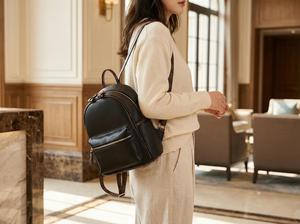 Premium Genuine Leather <b>Mini</b> <b>Backpack</b> Purse Small Real Leather Daypack Custom Logo <b>Women</b> Luxury Rucksack LMBP-0009 - Product Image 3