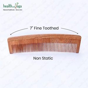 HealthAndYoga PureTress Neem Wood Fine Tooth Hair <b>Comb</b> Anti Frizz Natural Wooden Styling <b>Comb</b> - Product Image 2