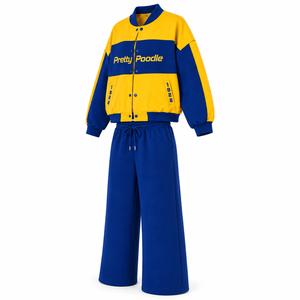 Ensemble de sport respirant personnalisé Sigma Gamma Rho Sorority avec logo brodé sur le devant, ensemble en molleton bleu et or à manches longues pour femme - Product Image 4