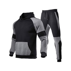 Conjunto de Sudadera con Capucha y Pantalones de Chándal para Hombre, Personalizado, Nuevo, Liso, Ajustado, Informal, Transpirable, Elástico en Cuatro Direcciones, con Cremallera, de Forro Polar - Product Image 1