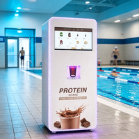Distributeur automatique de protéines de qualité commerciale, 7 conteneurs, boissons chaudes et froides, libre-service pour studio de fitness
