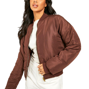Chaqueta de Béisbol de Satén para Mujer, Corte Holgado, Cierre Frontal con Cremallera, Mangas Largas con Puños Acanalados, Forro Suave, Ropa Casual de Calle, Acabado Brillante - Product Image 1