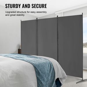 Divisorio per Stanza a 3 Pannelli dal Design Semplice, Schermo Portatile Autoportante per Privacy, Separatore Pieghevole per Ambienti - Product Image 4