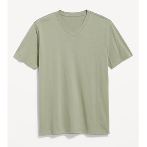 Wholesale Casual 100% Cotton Solid Color <b>Blank</b> V-Neck T Shirt Heavy <b>Weight</b> T-Shirt Custom Printing Logo T Shirt for Mens - Product Image 2