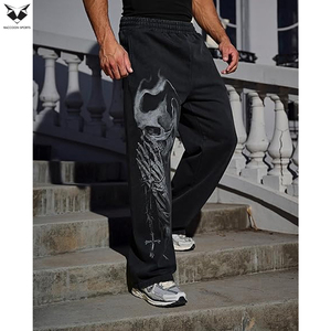 Pantalon de survêtement ample, pantalon oversize tendance avec taille réglable par cordon de serrage, coupe confortable, pantalon de survêtement ample - Product Image 5