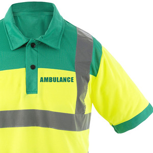 Polo de sécurité en polyester personnalisé pour hommes, haute qualité, contraste de couleurs, orange haute visibilité, manches courtes - Product Image 3