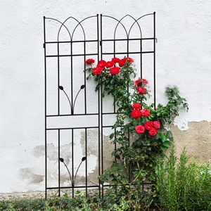 Set di 4 Tralicci da Giardino in Metallo Antiruggine 180 cm x 45 cm Neri, Supporto per Fiori da Esterno per Piante Rampicanti - Product Image 3
