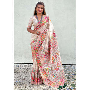 ผ้าไหมแคชเมียร์พัชมีนา ทออย่างประณีต พร้อมลายปักดิ้นทอง 700 กรัม ชุดทำงานสุดหรู - Product Image 4