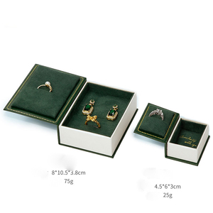 Nuevo Estilo, Caja de Joyería de Terciopelo con Logotipo Personalizado, de Lujo, Pequeña, con Forma de Libro, Cierre Magnético, Grabado en Relieve, para Guardar Anillos y Collares - Product Image 6