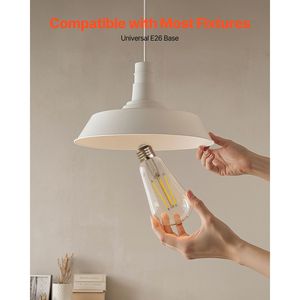 Confezione da 6 Lampadine Vintage Edison 7W LED Dimmerabili a Filamento 800 Lumen 2700K Bianco Caldo Attacco E26 Convertibile B22 - Product Image 5