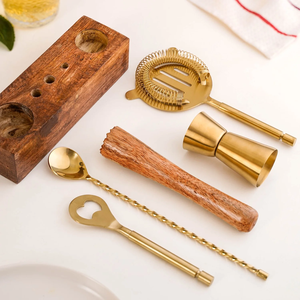 Juego de herramientas de barra de latón al por mayor, juego profesional de 6 piezas de herramientas de barra de latón chapado en oro para cocina, con proveedor mayorista de fábrica - Product Image 2