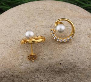 Natural <b>Pearl</b> Solid 925 Sterling Silver Handmade Luxury Vintage <b>Drop</b> <b>Earrings</b> for Wedding Anniversary Gift - Product Image 5