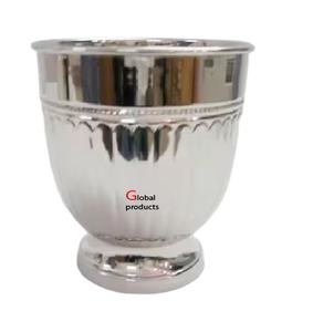 Enfriador de vino de acero inoxidable con acabado plateado de nueva apariencia, cubo de hielo para restaurante y bar de hotel - Product Image 1