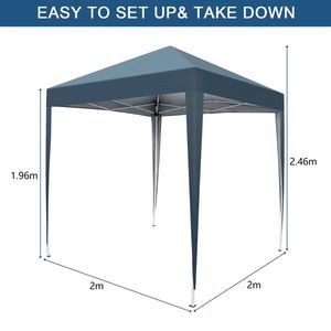 Practical Blue 2 X 2m Camping Tent Waterproof Right Angle Folding Design - Product Image 4