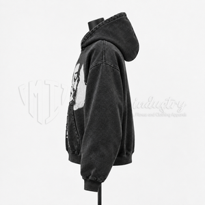 Sudadera con Capucha Gráfica Vintage Lavada Personalizada Unisex Estilo Urbano, Fabricante y Proveedor Mayorista OEM ODM - Product Image 4