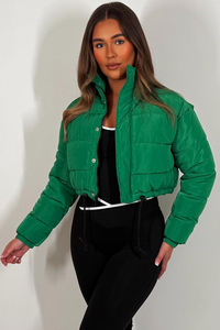 Chaqueta Corta Acolchada Premium para Mujer, Ropa Casual de Exterior Personalizada, Cortavientos con Cierre de Cremallera y Bolsillos Laterales - Product Image 5