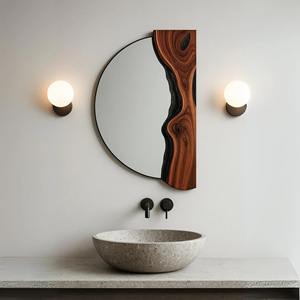 กระจกติดผนังไม้สไตล์โมเดิร์นฟาร์มเฮาส์ กระจกติดผนังไม้สไตล์รัสติกสำหรับตกแต่งบ้านสไตล์คันทรี่ ขายส่งอุปกรณ์ตกแต่งกระจกแขวน - Product Image 6