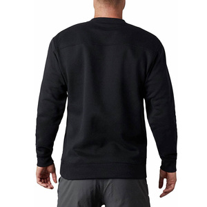 Men's Black Crew Neck Pullover Sweatshirt Regular Fit 100% Polyester Printed Letter Design Casual Winter Wear Breathable Fleece - Product Image 4