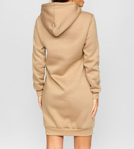 Vestido largo con capucha de algodón personalizado para mujer, sudadera con capucha extragrande, estampada, de alta calidad, de secado rápido, transpirable, para invierno - Product Image 2
