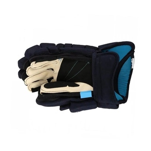 Guantes de Hockey sobre Hielo de Cuero de Gamuza Negra, Acolchado Protector, Cierre de Gancho y Bucle, Detalles Bordados con Flecos, Transpirables - Product Image 3