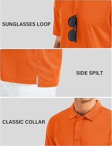 Polo de Golf Personalizado con Logotipo, de Poliéster y Elastano de Secado Rápido, Bordado al por Mayor, de Alta Calidad, Estilo Clásico para Hombre, con Cierre de Botones, Tallas Grandes - Product Image 3