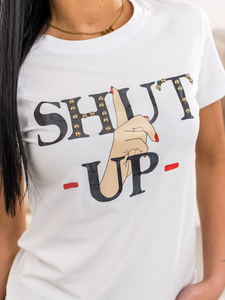 T-shirt décontracté personnalisable de haute qualité pour femme, col rond, imprimé, coupe ajustée, manches courtes, grande taille, respirant, séchage rapide, 100 % coton - Product Image 3