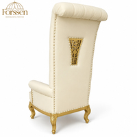 Chaises de mariage à dossier haut pour mariés, fauteuils de luxe dorés et blancs de style trône royal pour hôtels, banquets et événements sur scène