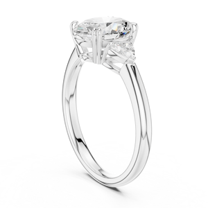 Anillo de Compromiso de Lujo con Tres Diamantes Corte Marquesa, Plata Vintage, Certificado IGI, Joyería Fina para Aniversario o Boda - Product Image 2