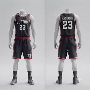 Custom Men's Basketball Jersey Set V-Neck Sleeveless Mesh Uniform Number 23 Breathable All Seasons <b>Athletic</b> Fit - Product Image 1