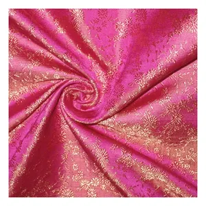 100 % Silk Fabrics Textiles Print brocade Fabric Indians Plain Custom Chiffon Costume Wedding Customized Oman