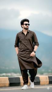 Kurta de algodón marrón para hombre, informal, hasta el tobillo, corte regular, sin arrugas, ropa india y pakistaní para adultos, para todas las estaciones - Product Image 2