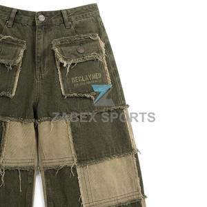 Pantalones Cargo Vaqueros ZABEX SPORTS Premium para Hombre, Diseño Multipanel con Parches, Estilo Holgado, Colección de Moda Urbana Personalizada - Product Image 4