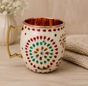 Taza de Cobre Esmaltado Premium para Beber Agua, Colores Personalizados, Precio al por Mayor y al Detal, Hecho en India para Fiestas - Product Image 4